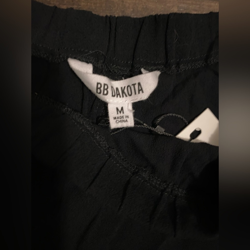 NWT BB Dakota by Steve Madden Elastic Waist Exaggerated Flare Pant Black Size M - Picture 7 of 11